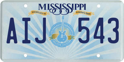 MS license plate AIJ543
