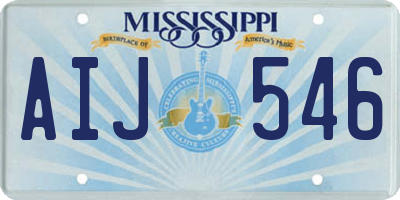 MS license plate AIJ546
