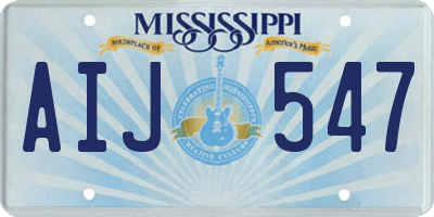 MS license plate AIJ547