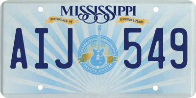 MS license plate AIJ549