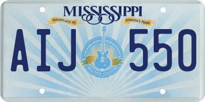 MS license plate AIJ550