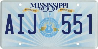 MS license plate AIJ551
