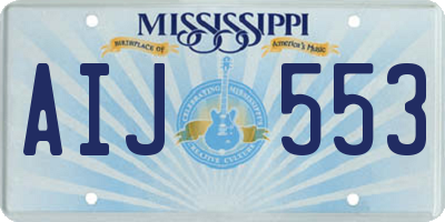 MS license plate AIJ553
