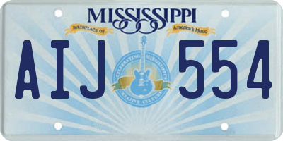 MS license plate AIJ554