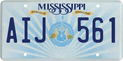 MS license plate AIJ561