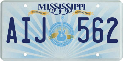 MS license plate AIJ562