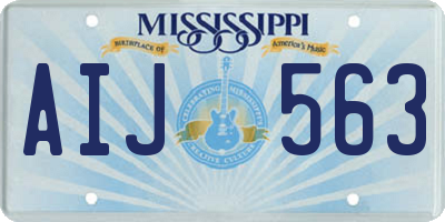 MS license plate AIJ563