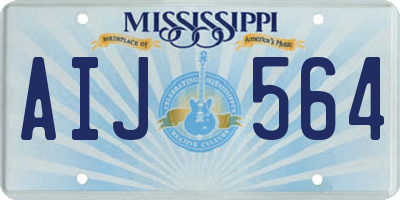 MS license plate AIJ564