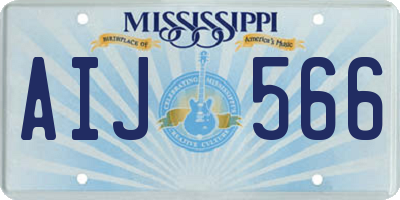 MS license plate AIJ566
