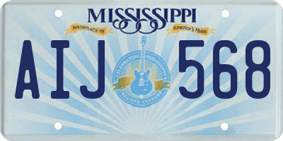 MS license plate AIJ568