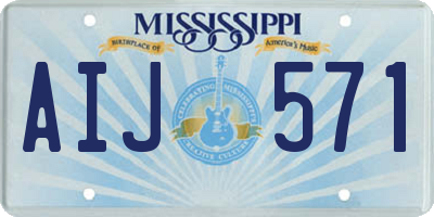 MS license plate AIJ571