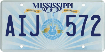 MS license plate AIJ572