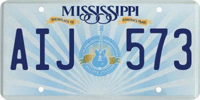 MS license plate AIJ573