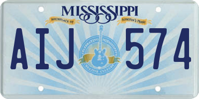 MS license plate AIJ574