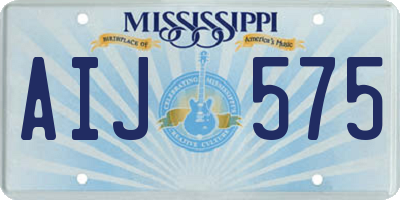 MS license plate AIJ575