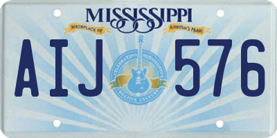 MS license plate AIJ576