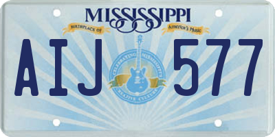 MS license plate AIJ577
