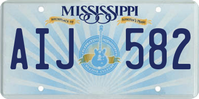 MS license plate AIJ582