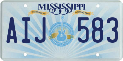 MS license plate AIJ583