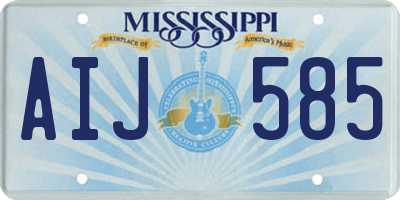 MS license plate AIJ585