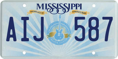 MS license plate AIJ587