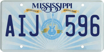 MS license plate AIJ596