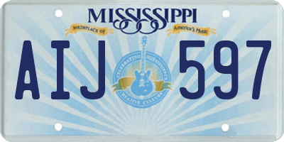 MS license plate AIJ597
