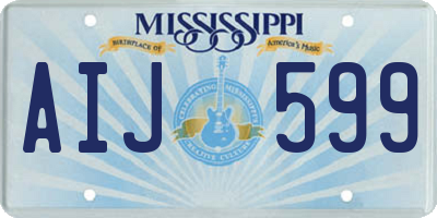 MS license plate AIJ599