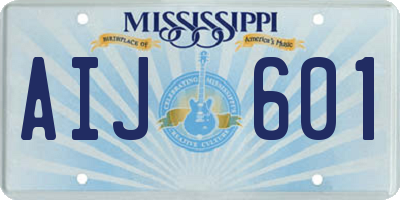 MS license plate AIJ601