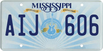 MS license plate AIJ606