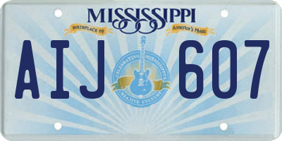 MS license plate AIJ607
