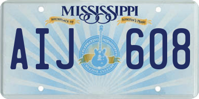 MS license plate AIJ608