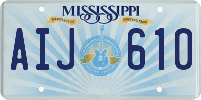 MS license plate AIJ610