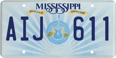MS license plate AIJ611