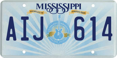 MS license plate AIJ614