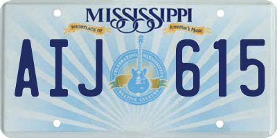 MS license plate AIJ615