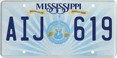 MS license plate AIJ619