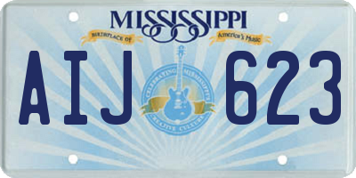 MS license plate AIJ623