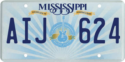 MS license plate AIJ624