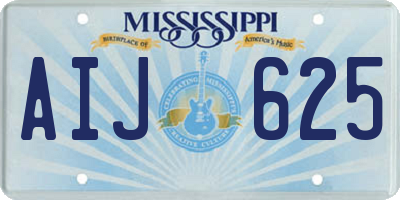 MS license plate AIJ625