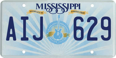 MS license plate AIJ629