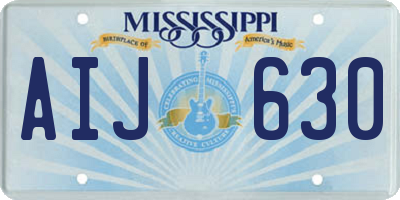 MS license plate AIJ630
