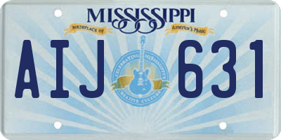 MS license plate AIJ631
