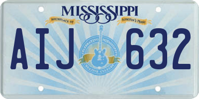 MS license plate AIJ632