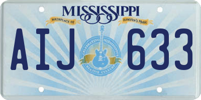 MS license plate AIJ633