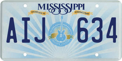 MS license plate AIJ634