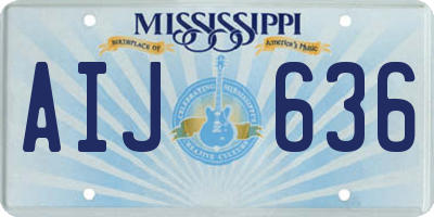MS license plate AIJ636