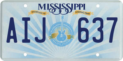 MS license plate AIJ637
