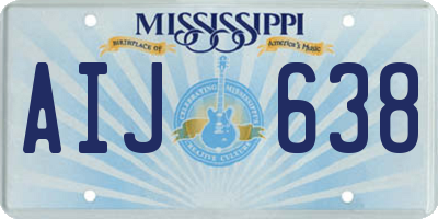 MS license plate AIJ638