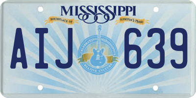 MS license plate AIJ639